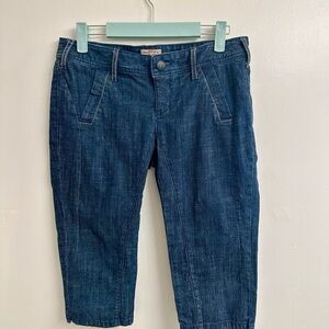 Free People Blue Denim Knee Length Shorts Sz 28